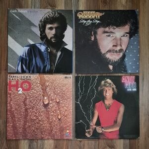 Vintage 80's Vinyl LP Record Collection - Eddie Rabbitt, Hall & Oates, Andy Gibb